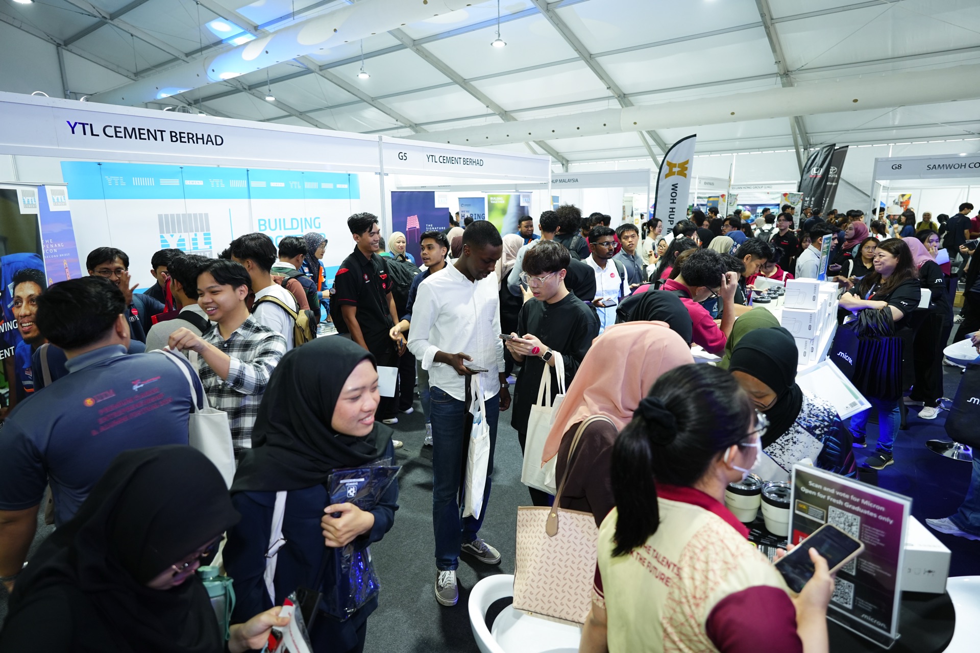 The fair entrance and check-in
