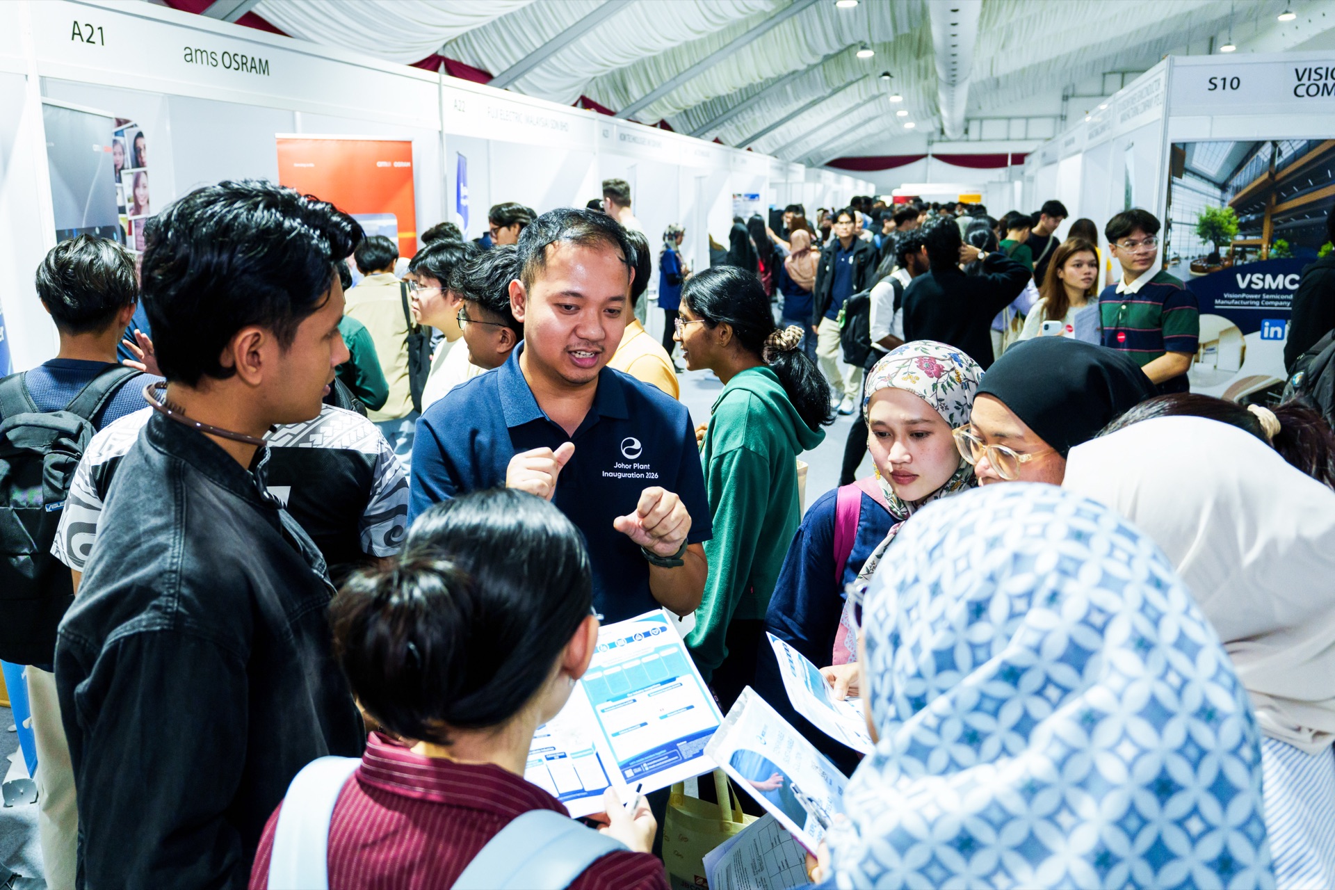 Employer booths on the fair floor